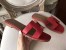 Hermes Oran Sandals In Red Epsom Leather