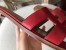 Hermes Oran Sandals In Red Epsom Leather