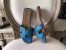Hermes Oran Sandals In Turquoise Epsom Leather