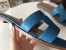 Hermes Oran Sandals In Turquoise Epsom Leather