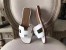 Hermes Oran Sandals In White Epsom Leather
