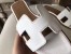Hermes Oran Sandals In White Epsom Leather
