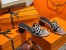 Hermes Tandem Sandals In Silver Metallic Calfskin