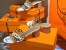 Hermes Tandem Sandals In Brown/White Lambskin