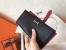 Hermes Bi-Color Epsom Bearn Wallet Black/Ruby