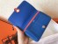 Hermes Bicolor Dogon Duo Wallet In Blue/Piment Leather