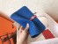 Hermes Bicolor Dogon Duo Wallet In Blue/Piment Leather