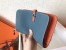 Hermes Bicolor Dogon Duo Wallet In Jean/Orange Leather