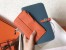 Hermes Bicolor Dogon Duo Wallet In Jean/Orange Leather