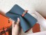 Hermes Bicolor Dogon Duo Wallet In Jean/Orange Leather