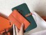 Hermes Bicolor Dogon Duo Wallet In Malachite/Orange Leather