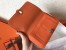 Hermes Bicolor Dogon Duo Wallet In Malachite/Orange Leather