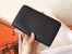 Hermes Bicolor Dogon Duo Wallet In Black/Orange Leather