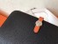 Hermes Bicolor Dogon Duo Wallet In Black/Orange Leather