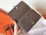 Hermes Bicolor Dogon Duo Wallet In Black/Taupe Leather