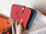 Hermes Bicolor Dogon Duo Wallet In Red/Jean Leather