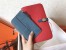 Hermes Bicolor Dogon Duo Wallet In Red/Jean Leather