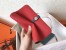 Hermes Bicolor Dogon Duo Wallet In Red/Jean Leather