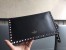 Valentino Medium Rockstud Clutch In Black Calfskin