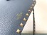 Valentino Small Rockstud Crossbody Bag In Blue Grainy Calfskin