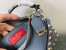 Valentino Small Rockstud Crossbody Bag In Blue Grainy Calfskin