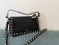 Valentino Small Rockstud Crossbody Bag In Black Grainy Calfskin