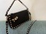 Valentino Small Rockstud Crossbody Bag In Black Grainy Calfskin