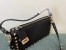 Valentino Small Rockstud Crossbody Bag In Black Grainy Calfskin