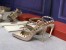 Valentino Rockstud Ankle Strap Pump 100mm In Gold Grainy Calfskin 