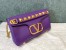 Valentino Stud Sign Shoulder Bag In Purple Nappa Leather