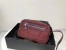 Saint Laurent Monogram All Over Camera Bag In Bordeaux Suede