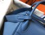 Hermes Lindy 30cm Bag In Blue Agate Clemence Leather 