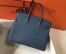 Hermes Blue Agate Clemence Birkin 30cm Bag