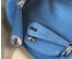 Hermes Mini Lindy Bag In Blue Agate Clemence Leather