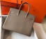 Hermes Grey Clemence Birkin 35cm Bag