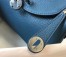 Hermes Mini Lindy Bag In Blue Agate Clemence Leather