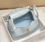 Hermes Lindy 26cm Bag In Blue Brume Clemence Leather GHW