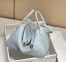 Hermes Lindy 30cm Bag In Blue Brume Clemence Leather GHW