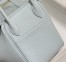 Hermes Lindy 30cm Bag In Blue Brume Clemence Leather GHW