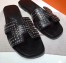 Hermes Oran Studs Sandals In Black Leather