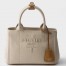 Prada Jardiniere Mini Tote Bag in Natural Cotton Canvas