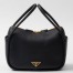 Prada Top Handle Bag in Black Grained Leather