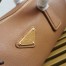 Prada Medium Top-handle Bag in Caramel Leather with Padlock