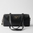 Prada Medium Top-handle Bag in Black Leather with Padlock