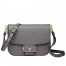 Prada Embleme Shoulder Bag In Grey Saffiano Leather 