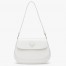 Prada Cleo Flap Bag In White Brushed Leather