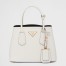 Prada Double Mini Bag In White Saffiano Leather