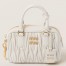 Miu Miu Arcadie Small Bag in White Matelasse Leather
