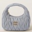 Miu Miu Wander Hobo Bag in Pearl Gray Matelasse Leather