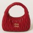 Miu Miu Wander Hobo Bag in Red Matelasse Leather